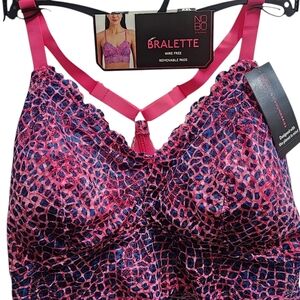NOBO Pink and Purple Leopard Print Bra Full Coverage